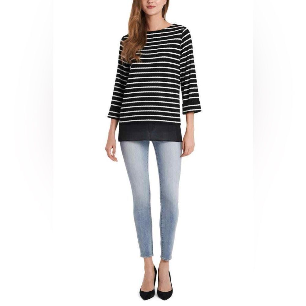 Ralph Lauren Black and White Striped Blouse